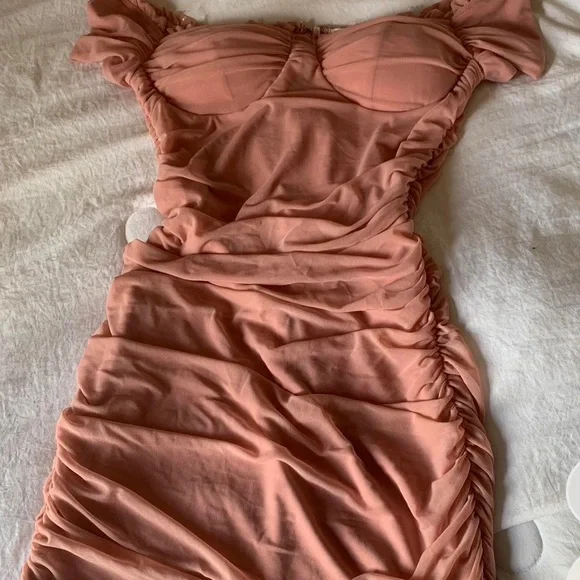 Dresses | Baby Pink Ruched Bodycon Dress | Poshmark